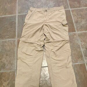 Cabela's Pants 34x32 Khaki Cargo Convertible Zip Off Utility Shorts...Freshly la